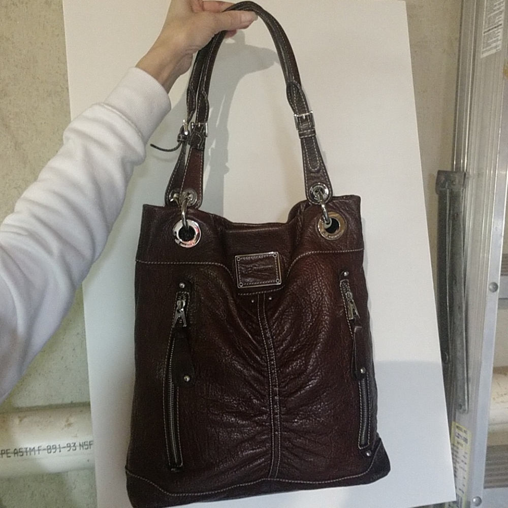 Leather hand bag